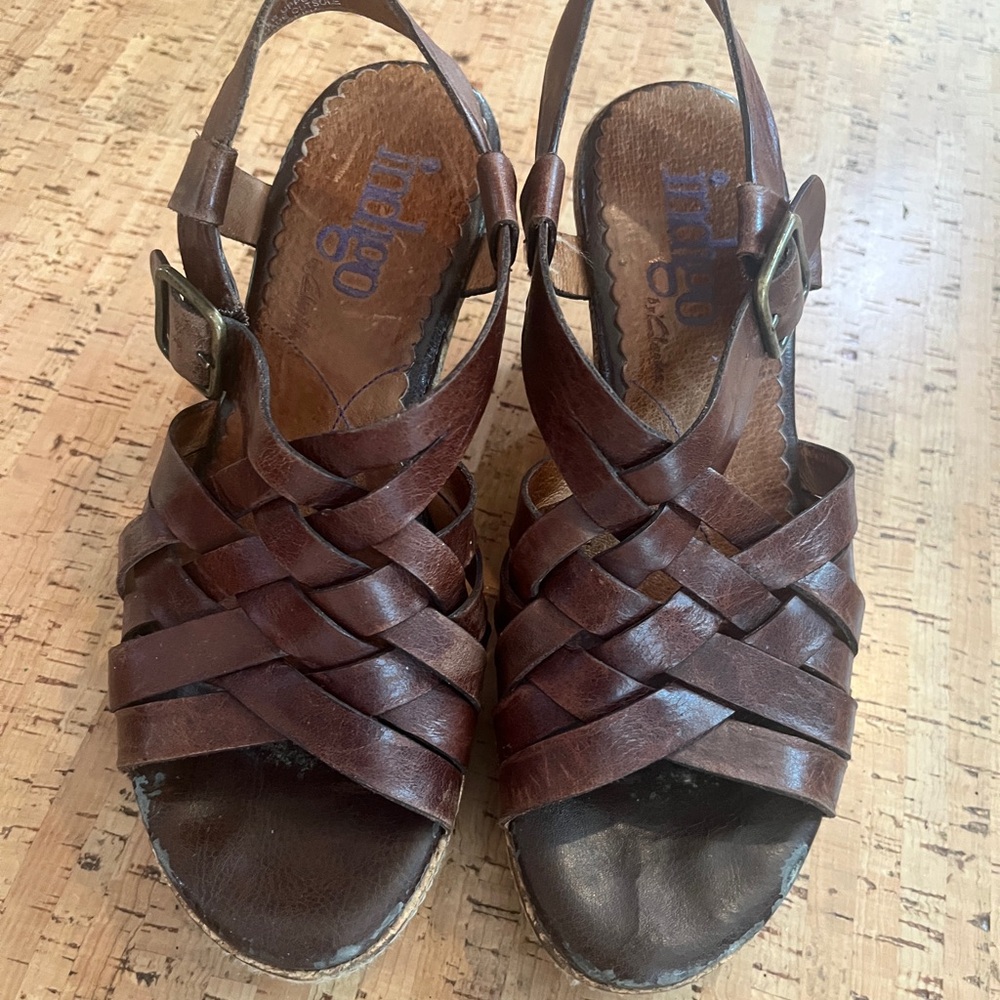 Indigo By Clark Women's Brown Leather Sandals